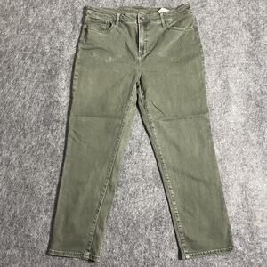 Chicos So Slimming Girlfriend Jeans Womens 14R Green Slim Leg Ankle Stretch